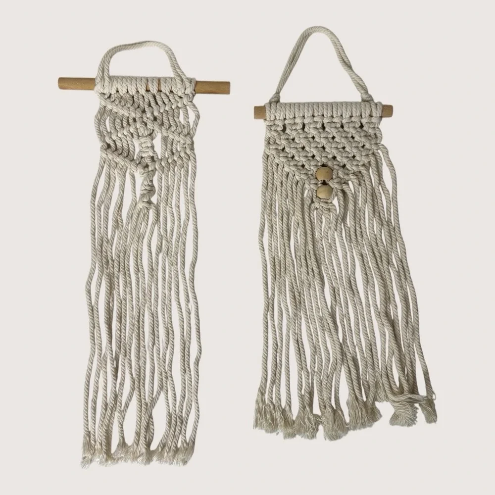 Macrame Boho Wall Decor Hangings‎ Vintage 1970'S Set of 2